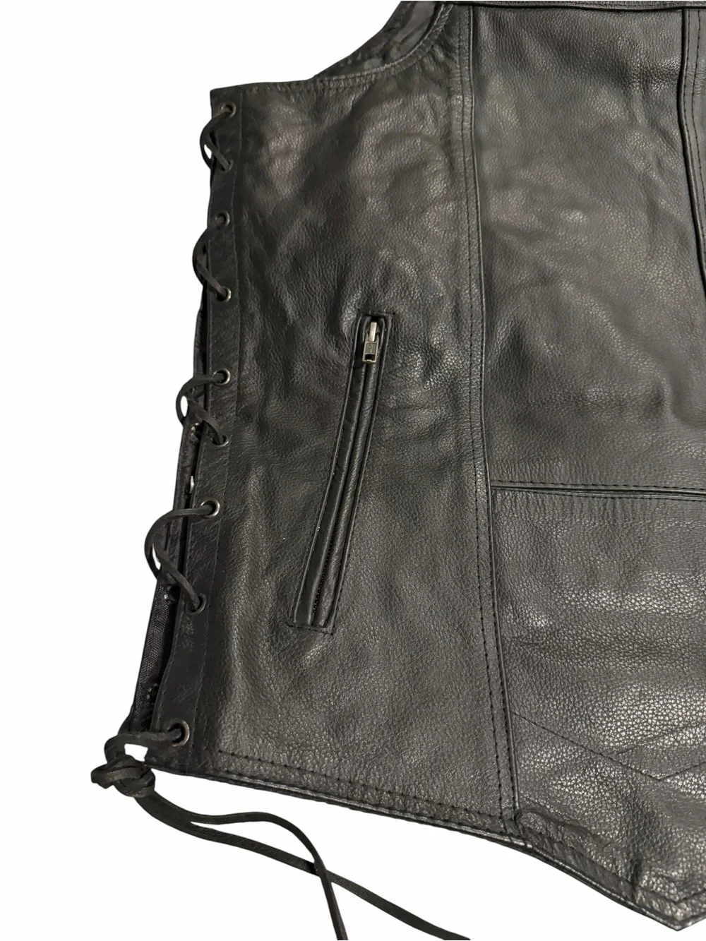 Dream Apparel/Men’s Soft Plain Naked Cowhide Leather Motorcycle Vest/SIZE: 58